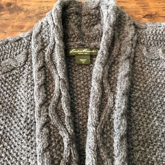 Eddie Bauer Grey Wool Cardigan Vest With Pockets XS - Picture 2 of 13